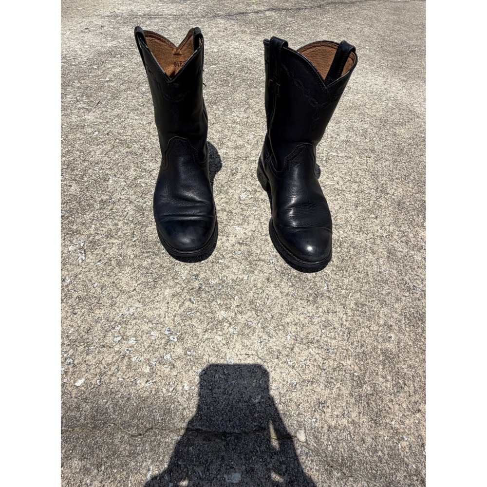 Ariat Heritage Roper Black Leather Western Cowboy Boots Women 9.5 EE Wide